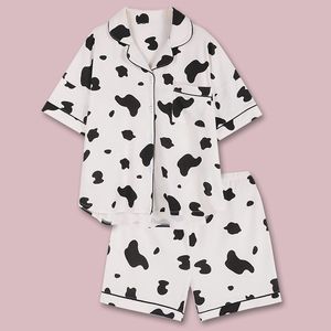Pyjama à imprimé vache pour femmes, vêtements de nuit, vêtements de maison pour femmes, pyjama femme 2020, chemises de nuit en coton pour femmes, été - Product Image 3