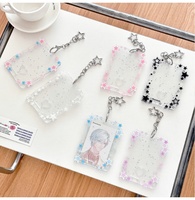 InsTransparent Glitter RFID memblokir tombol penutup 3 inci Kpop tempat Kartu Bintang mengejar gadis desain untuk Photocards kartu kredit