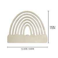 Pendentifs et étiquettes en bois découpés au laser, sculptures creuses, forme étoile créative, taille et logo personnalisables, macramé arc-en-ciel