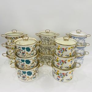 Vente chaude de haute qualité Pot lourd 3 pièces 20/22/24cm ustensiles de cuisine en fonte marmite émail argile Pot ensemble soupe Pot ragoût Pot - Product Image 2