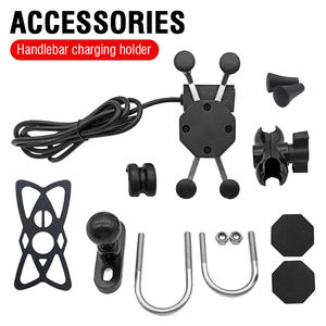 <span class=keywords><strong>Support</strong></span> de téléphone portable pour <span class=keywords><strong>moto</strong></span> en alliage d'aluminium ABS avec câble USB et charge USB, fixation sur guidon ou rétroviseur - Product Image 5