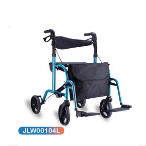 Jianlian Rollator in alluminio leggero pieghevole assistente Walker <span class=keywords><strong>con</strong></span> <span class=keywords><strong>deambulatore</strong></span> Rollator <span class=keywords><strong>freno</strong></span> <span class=keywords><strong>a</strong></span> <span class=keywords><strong>mano</strong></span> - Product Image 4