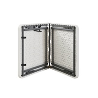 Table de salle à manger rectangulaire pliable en plastique blanc léger de 48 pouces (6 pieds, 120 cm) pour événements, mariages, usage hospitalier