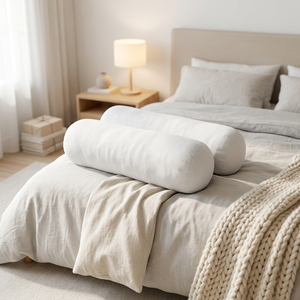 Coussin <span class=keywords><strong>de</strong></span> soutien cervical et lombaire en plumes, hypoallergénique, respirant, matelassé, 100% coton, taille personnalisée, OEM, pour lit - Product Image 1