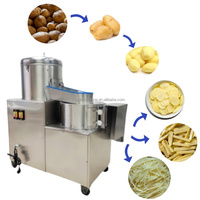 Hoge Efficiëntie Automatische Groenten-En Fruitsnijmachine Aardappelschilmachine 3 In 1 Aardappelschilmachine
