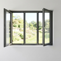 Ventana Fija de Aleación de Aluminio HUACAI con Vidrio Templado para Baños y Espacios Comerciales - Diseño Moderno de Mediados de Siglo, Resistente al Polvo