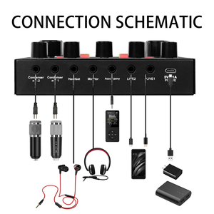 Card âm thanh giao diện âm thanh chuyên nghiệp New V8S, thiết bị phòng thu âm nhạc, card âm thanh kèm micro - Product Image 2