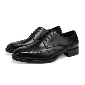 Zapatos Oxford de Vestir para Hombre, de Cuero Negro, con Punta en Pico, Cordones, Color Sólido, Suela de Goma, para Todas las Temporadas, Envío Directo - Product Image 2