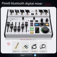 Carte son numérique professionnelle 8 canaux Behringer/Bulingda Flow8 pour sonorisation en direct et karaoké, mixeur numérique en plastique dédié
