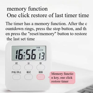 Digital Electronic Kitchen <strong>Timer</strong> Multi-Function Electronic <strong>Timer</strong> Stopwatch LCD Display Mini for Sports Student Time Manager - Product Image 5