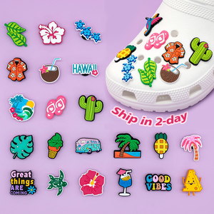 Bán Chạy Nhất 2D Mềm PVC Thiết Kế <span class=keywords><strong>Hawaii</strong></span> Hoa Giày Trang Trí Charms Mùa Hè <span class=keywords><strong>Hawaii</strong></span> Phong Cách Giày Phụ Kiện Bán Buôn Số Lượng Lớn - Product Image 1