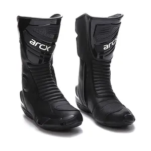 ARCX Mens Leather Speed Biker Motorcycle Boots Racing Motorbike Shoes Motorcycle Auto Racing Wear Boots