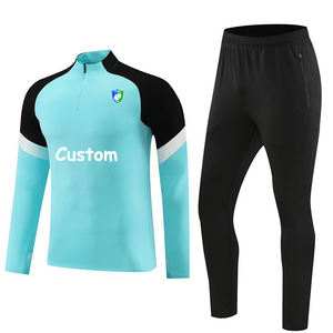 Setelan joging Fitness lari luar ruangan kualitas tinggi setelan olahraga kustom Logo baju sepak bola pria setengah ritsleting baju latihan sepak bola - Product Image 6