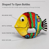 Décapsuleur aimanté en mélamine en forme de poisson tropical, souvenir pour les boutiques de cadeaux côtiers