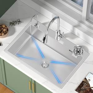 Fregadero de Cocina Grande de Acero Inoxidable Engrosado, Fabricado a Máquina, con Superficie Nano de Fácil Limpieza para Instalación Bajo Encimera - Product Image 4