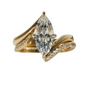 2 Ct Oval Cut Lab Grown Diamond Engagement <b>Ring</b> Set in Solid 14K Yellow Gold Filled Cute Style-Christmas Gift for Women - Product Image 1