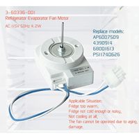 Moteur de ventilateur d'évaporateur de congélateur avec minuterie de dégivrage 115V 60Hz 4.2W 1200 tr/min pour réfrigérateur Whirlpool Maytag Amana