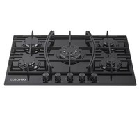 Table de cuisson à gaz encastrable OEM/ODM d'usine, 5 brûleurs, cuisinière à gaz 90 cm, plaques vitrocéramiques pour usage domestique, hôtelier et professionnel
