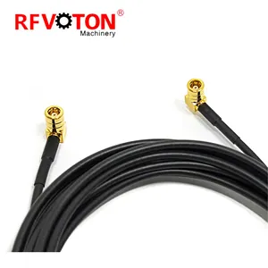 Rfvoton 2.1m SMB female jack right angle RA 90 degree rg174 cable conector crimp rf coaxial connector