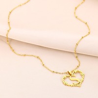 Personalizado en forma de corazón hueco letra colgante collar personalizado Unisex MISMO NOMBRE letra collar al por mayor
