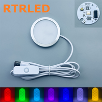 Lampe LED RGB USB pour imprimante 3D Bambu Lab, télécommande, lampe ronde, kit d'éclairage DIY compatible avec H2D A1mini X1C