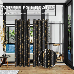 Độ chính xác cao hiện đại phòng khách rèm cửa sổ bằng đá cẩm thạch vàng bạc Chặn ánh sáng chống nắng tính năng giảm nhiệt - Product Image 4