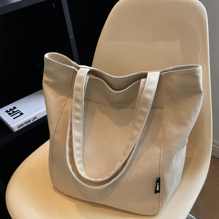 2022 Factor 사용자 정의 로고 도매 여성 접이식 재사용 빈 코튼 캔버스 토트 백 쇼핑 가방