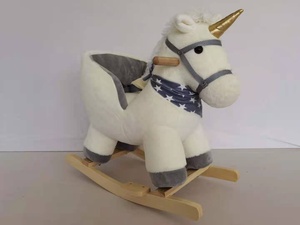 Ngựa Bập Bênh Kỳ Lân Đồ Chơi Nhồi Bông Bằng Gỗ Cho Trẻ Em Có Nhạc - Product Image 3