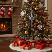 Ornement de Noël à rayures noires et blanches scintillantes, longue boule suspendue pour arbre de Noël, décoration de fête à domicile, Halloween