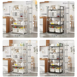 Étagère de <span class=keywords><strong>cuisine</strong></span> personnalisée sol à plancher multicouche four à micro-ondes étagère de rangement multifonctionnelle pour la maison étagère de rangement pour pots - Product Image 4