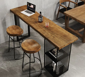 شرفة من الخشب الصلب مع أقدام عالية تصميم حديث للمنزل والمطبخ للاستخدام التجاري والمطاعم - Product Image 1