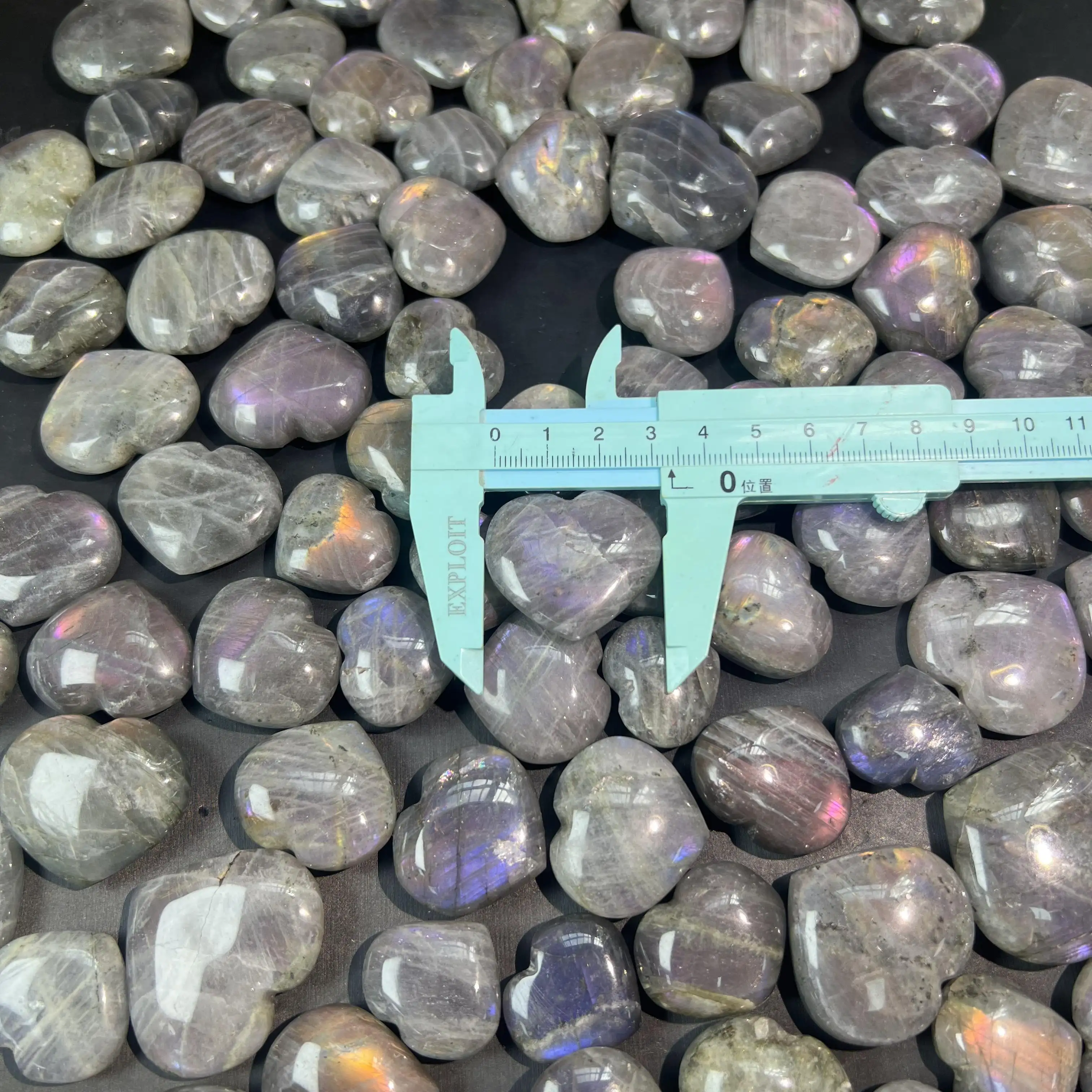Wholesale High Quality Crystal Heart Purple Labradorite Mini Heart For Decoration