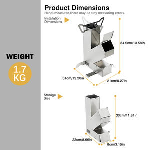 INBESTCAMP Réchaud à gaz portable individuel pour survie en extérieur, avec gazéificateur Kayu et cohete offerte, outil pliant pour le camping - Product Image 4