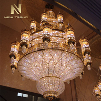 Lustre LED de style antique sur mesure pour mosquée, grande salle de prière, décoration musulmane