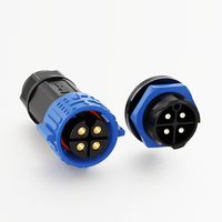 Connecteur d'alimentation M25 à 4 cœurs pour montage sur panneau, 10AWG, résistance 2000V, IP67, mâle-femelle, installable sur site, ensemble circulaire