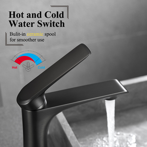 Grifo de Baño Moderno de Latón, Mezclador Clásico de un Solo Grifo para Lavabo, Grifos de Agua Fría y Caliente - Product Image 5