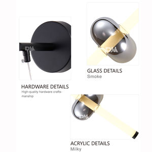 Appliques murales d'intérieur minimalistes nordiques <span class=keywords><strong>Suspension</strong></span> <span class=keywords><strong>en</strong></span> <span class=keywords><strong>verre</strong></span> de fer pour hôtels et maison forme longue lumière blanche chaude décoration moderne suspendue - Product Image 3