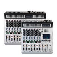 Mezclador de Audio Profesional Gooermi MK12 de 12 Canales para DJ, Consola de Mezclas con 99 Efectos DSP y Tarjeta de Sonido para Estudio