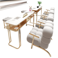 Table à ongles en marbre avec prise de courant, aspirateur, salon de beauté, salon de manucure, salon de thé au lait, bureau de réception, chaise de négociation