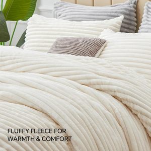 Lông Cừu Nữ Hoàng <span class=keywords><strong>Comforter</strong></span> Siêu Mềm Ấm Áp Fluffy Bộ Đồ Giường Đặt Sang Trọng Mờ Nặng Giường Đặt Cho Mùa Đông Với 2 Gối Trường Hợp - Product Image 5