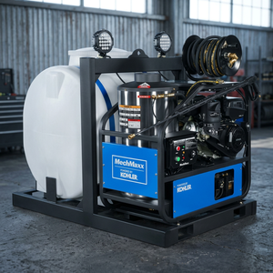 New 4000 PSI 4 GPM E-Start Engine Hot Water Pressure <b>Washer</b> Skid Mounted with 175 Gal Tank - Product Image 3