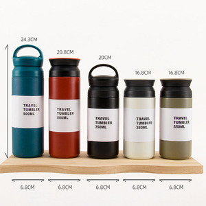 Bouteille isotherme en acier inoxydable avec logo personnalisé, 350 ml, 500 ml, avec poignée portable, pour eau chaude, mini thermos de bureau - Product Image 4