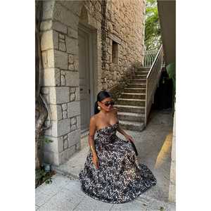 Luciana Solid Midi <b>Dress</b> <b>High</b> Quality Spandex Drop <b>Waist</b> Knee-Length for Club Day Vacation Formal Party XL Size Spring Lining - Product Image 3