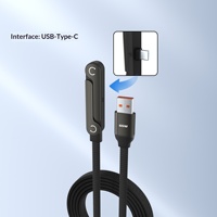 Câble de charge en gros 240W avec support de téléphone, 1m, en nylon tressé, blindage, transfert de données Type-C pour téléphones portables et appareils photo