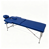 Table de massage professionnelle à 2 sections, pliable, avec pieds en acier inoxydable, lit de spa avec appui-tête réglable