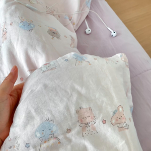 100% Cotton <b>Double</b> Layer Yarn Four-Piece Set Pure Cotton Class A Breathable Duvet Cover And <b>Sheet</b> <b>For</b> Mothers And Babies Summer - Product Image 4