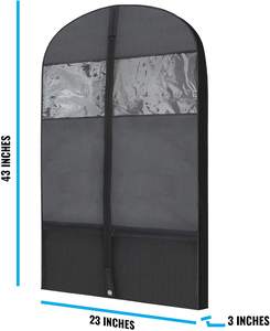 Sac de costume compact en tissu non tissé <span class=keywords><strong>housse</strong></span> de vêtement sac de vêtement inodore avec fermeture éclair vêtements couvre-costume - Product Image 2