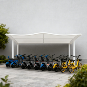 Độ bền kéo xe ngoài trời bãi đậu xe Lều thép cấu trúc màng vải carport mái với khả năng chống cháy và dễ dàng cài đặt - Product Image 3