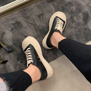 Scarpe Casual in Pelle con Suola Spessa Primavera-Autunno, Scarpe Bianche alla Moda con Tacco Medio per Donna - Product Image 2