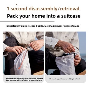 Tente de trekking et de <span class=keywords><strong>camping</strong></span> spacieuse pour 3 personnes, ultralégère (1,83 kg), 3 saisons, imperméable (2000-3000 mm), coupe-vent, double couche, avec poteaux en aluminium - Product Image 5